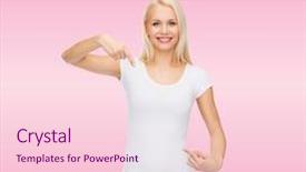  Presentation with design - Slide deck consisting of breast cancer templates - t-shirt design concept - smiling background and a  colored foreground