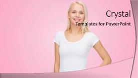  Presentation with design - Cool new presentation theme with breast cancer templates - t-shirt design concept - smiling backdrop and a  colored foreground