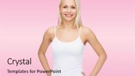  Presentation with design - Audience pleasing theme consisting of breast cancer templates - t-shirt design concept - smiling backdrop and a  colored foreground