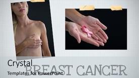 Presentation with photo collage - Amazing presentation design having breast cancer text and breast backdrop and a  colored foreground