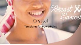  Presentation with breast cancer awareness - Slides with breast cancer text with ribbon background and a coral colored foreground