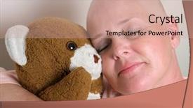  Presentation with breast cancer medical - Beautiful presentation theme featuring breast cancer treatment - medical patient cuddling backdrop and a coral colored foreground