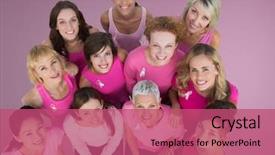  Presentation with breast cancer - Presentation design consisting of breast cancer women with sky background and a coral colored foreground
