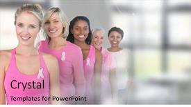  Presentation with breast cancer free - Slide set with breast cancer women with transition background and a coral colored foreground