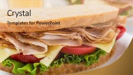  Presentation with hydroponics vegetables hydroponic vegetable - Beautiful PPT layouts featuring breast cheese and vegetables sandwich backdrop and a lemonade colored foreground