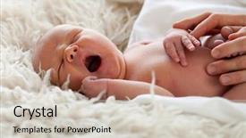  Presentation with old days - Colorful PPT theme enhanced with breast feeding - five days old baby resting backdrop and a light gray colored foreground