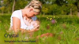  Presentation with breast feeding - Slide deck featuring breast feeding - mother breastfeeding her baby background and a gold colored foreground