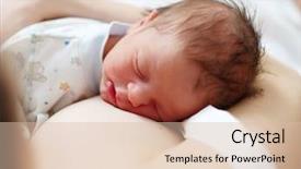  Presentation with breast feeding - Audience pleasing presentation design consisting of breast feeding - one day old newborn baby backdrop and a lemonade colored foreground