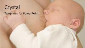  Presentation with breast feeding - PPT theme enhanced with breast feeding - suckling baby background and a coral colored foreground