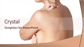  Presentation with body and mind - Colorful presentation theme enhanced with breast surgery - naked body isolated white background backdrop and a lemonade colored foreground