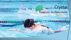  Presentation with stroke - Slides featuring breast stroke race some motion background and a light blue colored foreground