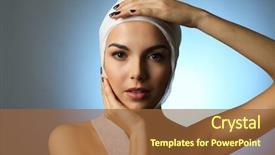  Presentation with head - Beautiful PPT theme featuring breast surgery - young beautiful woman backdrop and a tawny brown colored foreground