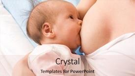  Presentation with breastfeeding - Cool new PPT theme with breastfeeding young mother and 1 backdrop and a lemonade colored foreground
