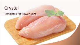  Presentation with breast - PPT theme having raw skinless chicken breast fillets background and a sky blue colored foreground