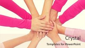  Presentation with pregnancy medicine healthcare and people - Presentation design enhanced with breat cancer - healthcare people gesture and medicine background and a  colored foreground