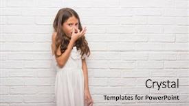  Presentation with white brick wall - Colorful slides enhanced with breath with fingers on nose backdrop and a light gray colored foreground