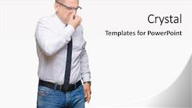  Presentation with bussines - Amazing PPT theme having breath with fingers on nose backdrop and a white colored foreground