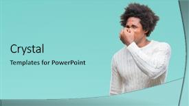  Presentation with breath - PPT theme featuring breath with fingers on nose background and a arctic colored foreground