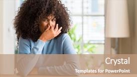  Presentation with bad - Cool new PPT layouts with breathing - african american woman at home backdrop and a coral colored foreground
