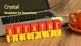  Presentation with cube - Cool new theme with breathing - breathe deeply written backdrop and a tawny brown colored foreground