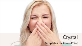  Presentation with smell - PPT theme having breathing - emotions expressions embarrassment and people background and a lemonade colored foreground