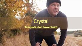  Presentation with breath - Theme featuring breathing - mature male runner pausing background and a tawny brown colored foreground