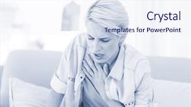  Presentation with living room - Beautiful PPT layouts featuring breathing - pretty blonde woman having breath backdrop and a sky blue colored foreground