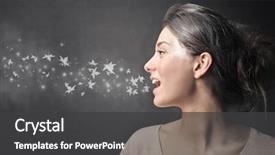  Presentation with breathing - Colorful presentation theme enhanced with breathing - profile of beautiful girl backdrop and a dark gray colored foreground