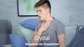  Presentation with breathing - Colorful theme enhanced with breathing - sick young man coughing backdrop and a ocean colored foreground