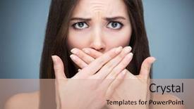  Presentation with mouth - Beautiful theme featuring breathing - woman covering mouth backdrop and a coral colored foreground