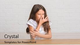  Presentation with breathing - Beautiful slides featuring breathing - young hispanic kid sitting backdrop and a coral colored foreground