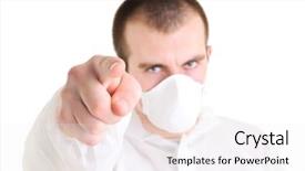  Presentation with breathing - Colorful slide deck enhanced with breathing aparatis - man pointing at you focused backdrop and a  colored foreground