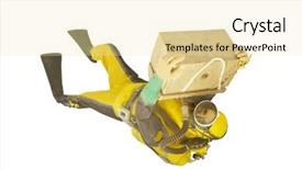  Presentation with psychology holding a brain - Presentation theme consisting of breathing aparatis - mannequin is dressed background and a  colored foreground