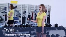  Presentation with breathing - PPT layouts featuring breathing aparatis - young girl is engaged background and a  colored foreground