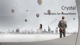  Presentation with scene - PPT layouts consisting of portrait of a joyful surprised woman talking on mobile phone while holding bunch of money banknotes isolated over white background background and a lemonade colored foreground.