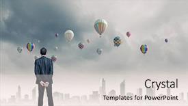  Presentation with scene - Cool new presentation theme with breathing bad air - rear view of businessman looking backdrop and a lemonade colored foreground