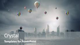  Presentation with polluted - PPT theme featuring breathing bad air - rear view of businessman looking background and a gray colored foreground