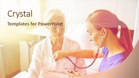  Presentation with nurse care - Presentation design featuring breathing problem - medicine age support health care background and a cream colored foreground