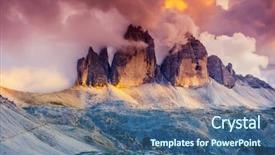  Presentation with foggy - PPT layouts having breathtaking - majestic foggy view background and a ocean colored foreground