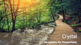  Presentation with vintage lakes - Beautiful presentation design featuring breathtaking - majestic view on turquoise water backdrop and a coral colored foreground