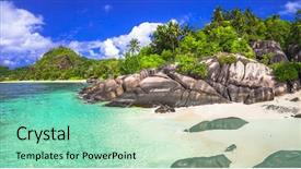  Presentation with overcrowding islands - Cool new theme with breathtaking beaches of seychelles islands backdrop and a seafoam green colored foreground