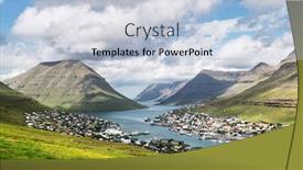  Presentation with denmark - Audience pleasing PPT layouts consisting of breathtaking-cityscape-of-klaksvik-town backdrop and a light blue colored foreground