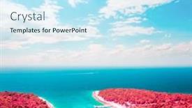  Presentation with red earedr turtle sunning - Theme enhanced with breathtaking-color-infra-red-lagoon background and a cool aqua colored foreground