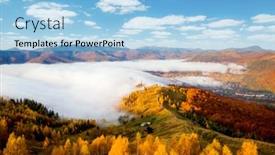  Presentation with foggy - Audience pleasing slide set consisting of breathtaking-morning-landscape-in-alpine backdrop and a light blue colored foreground