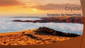  Presentation with foggy - Slide set having breathtaking morning moment in alpine foggy valley location place of carpathian mountains ukraine europe drone photography photo of nature wallpaper background discover the beauty of earth background and a coral colored foreground