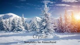  Presentation with earth day - PPT theme consisting of breathtaking-snowy-landscape-and-christmas background and a light blue colored foreground