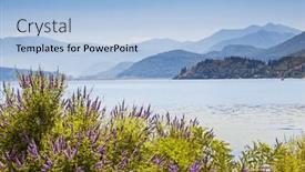  Presentation with earth day - Presentation theme consisting of breathtaking-summer-scene background and a  colored foreground