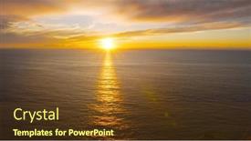  Presentation with calm - PPT theme with breathtaking-sunset-in-the-calm background and a tawny brown colored foreground