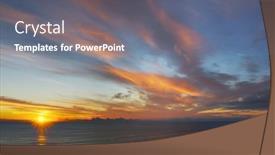  Presentation with calm - PPT theme consisting of breathtaking-sunset-in-the-calm background and a gray colored foreground