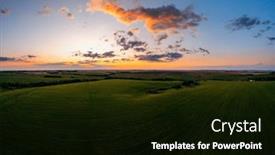  Presentation with farmland - PPT theme enhanced with breathtaking-sunset-over-farmland background and a black colored foreground